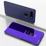 Electroplating Mirror Horizontal Flip Leather Case for Huawei View 20 , with Holder(Purple Blue)