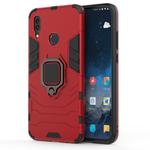 PC + TPU Shockproof Protective Case for Huawei P Smart (2019), with Magnetic Ring Holder (Red)
