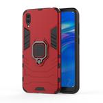 PC + TPU Shockproof Protective Case for Huawei  Enjoy 9, with Magnetic Ring Holder (Red)