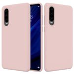 Solid Color Liquid Silicone Shockproof Full Coverage Case for Huawei P30 (Pink)
