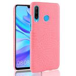 Shockproof Crocodile Texture PC + PU Case for Huawei P Smart+ (2019)(Pink)