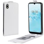 R64 Texture Vertical Flip Leather Case for Huawei Y5 2019 , with Card Slots & Photo Frame (White)