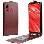 R64 Texture Vertical Flip Leather Case for Huawei Honor 10i , with Card Slots & Photo Frame (Brown)