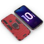 Shockproof PC + TPU Protective Case for Huawei Honor 10i, with Magnetic Ring Holder (Red)