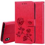 Rose Embossed Horizontal Flip PU Leather Case for Huawei Honor 8S / Y5 (2019), with Holder & Card Slots & Wallet (Red)