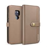 DG.MING Lambskin Detachable Horizontal Flip Magnetic Case for Huawei Mate 20, with Holder & Card Slots & Wallet (Brown)
