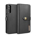DG.MING Lambskin Detachable Horizontal Flip Magnetic Case for Huawei P20 Pro, with Holder & Card Slots & Wallet (Black)