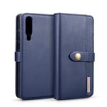 DG.MING Lambskin Detachable Horizontal Flip Magnetic Case for Huawei P30, with Holder & Card Slots & Wallet (Blue)