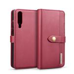 DG.MING Lambskin Detachable Horizontal Flip Magnetic Case for Huawei P30, with Holder & Card Slots & Wallet (Red)