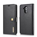 DG.MING Crazy Horse Texture Flip Detachable Magnetic Leather Case for Huawei Mate 20 Lite / Maimang 7, with Holder & Card Slots & Wallet (Black)