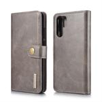 DG.MING Crazy Horse Texture Flip Detachable Magnetic Leather Case for Huawei P30 Pro, with Holder & Card Slots & Wallet (Grey)