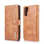 DG.MING Crazy Horse Texture Flip Detachable Magnetic Leather Case for Huawei P30 Pro, with Holder & Card Slots & Wallet (Brown)