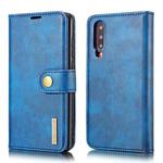 DG.MING Crazy Horse Texture Flip Detachable Magnetic Leather Case for Huawei P30, with Holder & Card Slots & Wallet (Blue)