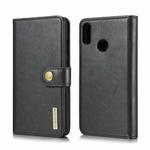 DG.MING Crazy Horse Texture Flip Detachable Magnetic Leather Case for Huawei P Smart (2019) / Honor 10 Lite / Nova Lite 3, with Holder & Card Slots & Wallet(Black)