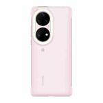 For Huawei P50 Pro Ring Flash Protective Case Selfie Beauty Ring Fill Light Case(Pink)
