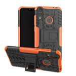 Tire Texture TPU+PC Shockproof Case for Huawei Honor Play 8C, with Holder (Orange)