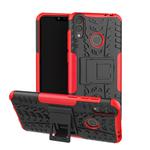 Tire Texture TPU+PC Shockproof Case for Huawei Honor Play 8C, with Holder (Red)