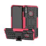 Tire Texture TPU+PC Shockproof Case for Huawei Honor 10 Lite / P Smart (2019), with Holder(Pink)