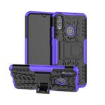 Tire Texture TPU+PC Shockproof Case for Huawei Honor 10 Lite / P Smart (2019), with Holder(Purple)
