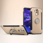 Magnetic 360 Degree Rotation Ring Holder Armor Protective Case for Huawei Mate 20 Lite (Gold)