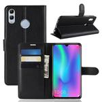 Llitchi Texture Horizontal Flip PU + TPU Leather Case for Huawei Honor 10 Lite, with Holder & Card Slots(Black)