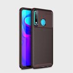 Carbon Fiber Texture Shockproof TPU Case for Huawei P30 Lite (Brown)