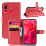 Litchi Texture Horizontal Flip Leather Case for Huawei Nova 4, with Card Slots & Holder & Wallet (Red)