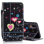 Colored Heart Pattern Horizontal Flip Leather Case for Huawei P20, with Holder & Card Slots & Wallet