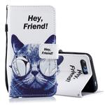 Cool Cat Pattern Horizontal Flip Leather Case for Huawei Honor 10, with Holder & Card Slots & Wallet