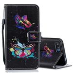 Colored Butterfly Pattern Horizontal Flip Leather Case for Huawei Honor 10, with Holder & Card Slots & Wallet