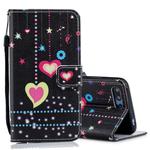 Colored Heart Pattern Horizontal Flip Leather Case for Huawei Honor 10, with Holder & Card Slots & Wallet