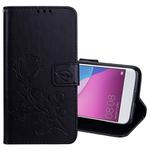 For Huawei P9 Lite Mini Rose Embossed Horizontal Flip Environmental PU Leather Case with Holder & Card Slots & Wallet(Black)