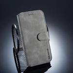DG.MING Retro Oil Side Horizontal Flip Case for Huawei P20 Lite / Nova 3e, with Holder & Card Slots & Wallet (Grey)