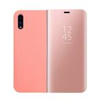 For Huawei P20 Pro PC Mirror Protective Back Cover Case with Holder (Rose Gold)