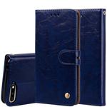 Business Style Oil Wax Texture Horizontal Flip Leather Case for Huawei Y6 (2018), with Holder & Card Slots & Wallet (Blue)