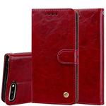 Business Style Oil Wax Texture Horizontal Flip Leather Case for Huawei Y6 (2018), with Holder & Card Slots & Wallet (Red)