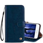 For Huawei  Honor 6A Business Style Oil Wax Texture Horizontal Flip Leather Case with Holder & Card Slots & Hand Strap(Blue)