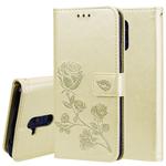 Rose Embossed Horizontal Flip PU Leather Case for Huawei Mate 20 Lite, with Holder & Card Slots & Wallet (Gold)