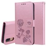 Rose Embossed Horizontal Flip PU Leather Case for Huawei P20, with Holder & Card Slots & Wallet (Rose Gold)
