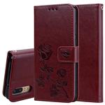 Rose Embossed Horizontal Flip PU Leather Case for Huawei P20, with Holder & Card Slots & Wallet (Brown)
