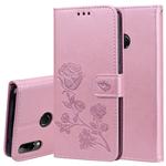 Rose Embossed Horizontal Flip PU Leather Case for Huawei Y9 (2019), with Holder & Card Slots & Wallet (Rose Gold)
