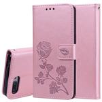 Rose Embossed Horizontal Flip PU Leather Case for Huawei Honor 10 Lite, with Holder & Card Slots & Wallet (Rose Gold)