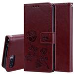 Rose Embossed Horizontal Flip PU Leather Case for Huawei Honor 10 Lite, with Holder & Card Slots & Wallet (Brown)