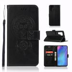 Wind Chime Owl Embossing Pattern Horizontal Flip Leather Case for Huawei P30 Pro, with Holder & Card Slots & Wallet (Black)