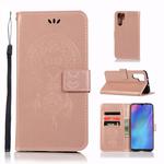 Wind Chime Owl Embossing Pattern Horizontal Flip Leather Case for Huawei P30 Pro, with Holder & Card Slots & Wallet (Rose Gold)