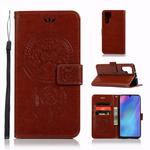 Wind Chime Owl Embossing Pattern Horizontal Flip Leather Case for Huawei P30 Pro, with Holder & Card Slots & Wallet (Brown)