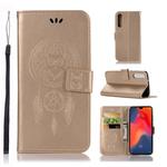 Wind Chime Owl Embossing Pattern Horizontal Flip Leather Case for Huawei P30, with Holder & Card Slots & Wallet (Gold)