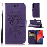 Wind Chime Owl Embossing Pattern Horizontal Flip Leather Case for Huawei P30, with Holder & Card Slots & Wallet (Purple)