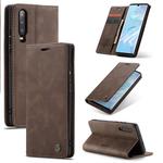 CaseMe-013 Multifunctional Retro Frosted Horizontal Flip Leather Case for Huawei P30, with Card Slot & Holder & Wallet (Coffee)