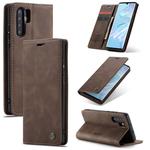 CaseMe-013 Multifunctional Retro Frosted Horizontal Flip Leather Case for Huawei P30 Pro, with Card Slot & Holder & Wallet (Coffee)